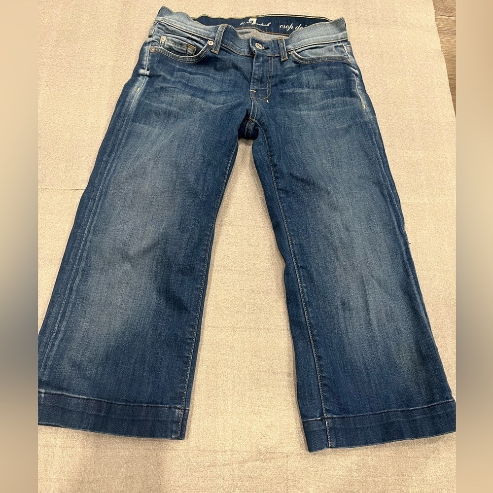 [W27]7 for All Mankind Crop Dojo Women's Low Rise Blue Jeans